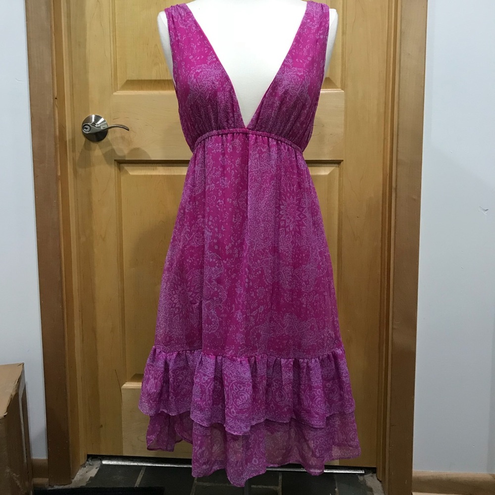 Ella Moss V-neck dress with ruffles at bot…